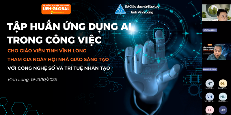 UEH tổ chức lớp tập huấn “Ứng dụng AI trong công việc” cho hơn 20.000 giáo viên tỉnh Vĩnh Long tham gia ngày hội “Nhà giáo sáng tạo với công nghệ số và trí tuệ nhân tạo” năm 2025 2 20251022151518 5AIVL 211025